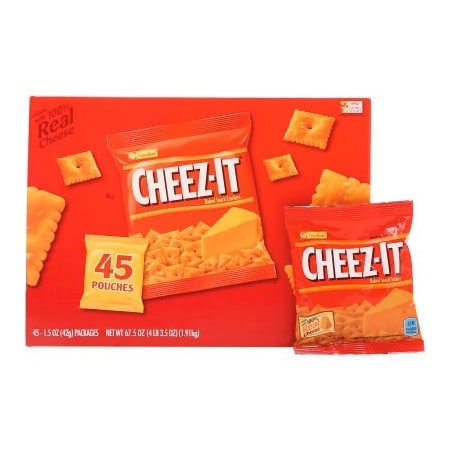 United Stationers Supply Sunshine Cheez-it Crackers, Original, 1.5 oz , Pack of 45 2410010201